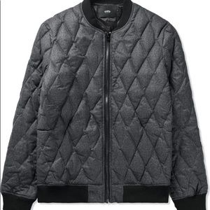 Stampd quilted grey wool bomber jacket